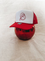 Load image into Gallery viewer, Happy Santa Trucker Hat
