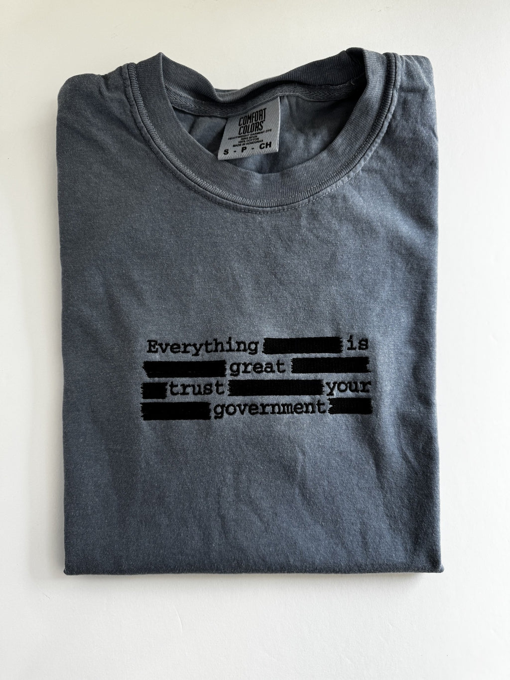 Trust Your Government Redacted Embroidered Tee