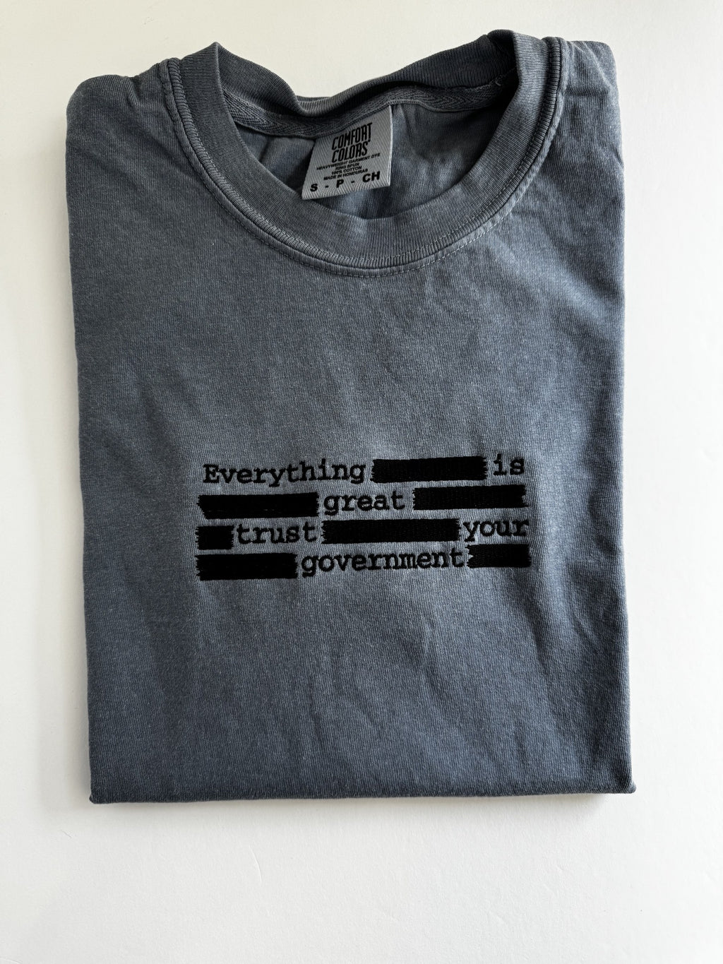Trust Your Government Redacted Embroidered Tee