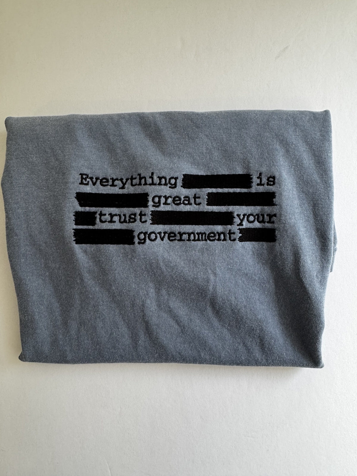 Trust Your Government Redacted Embroidered Tee